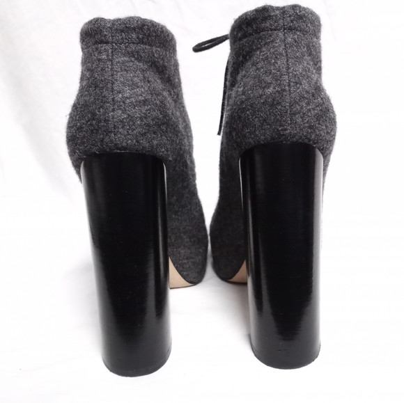 ALEXANDER WANG Charcoal Gray Wool Platform Ankle Boots - Picture 8 of 10